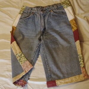 Vintage Patchwork Denim Shorts - Size S/M
